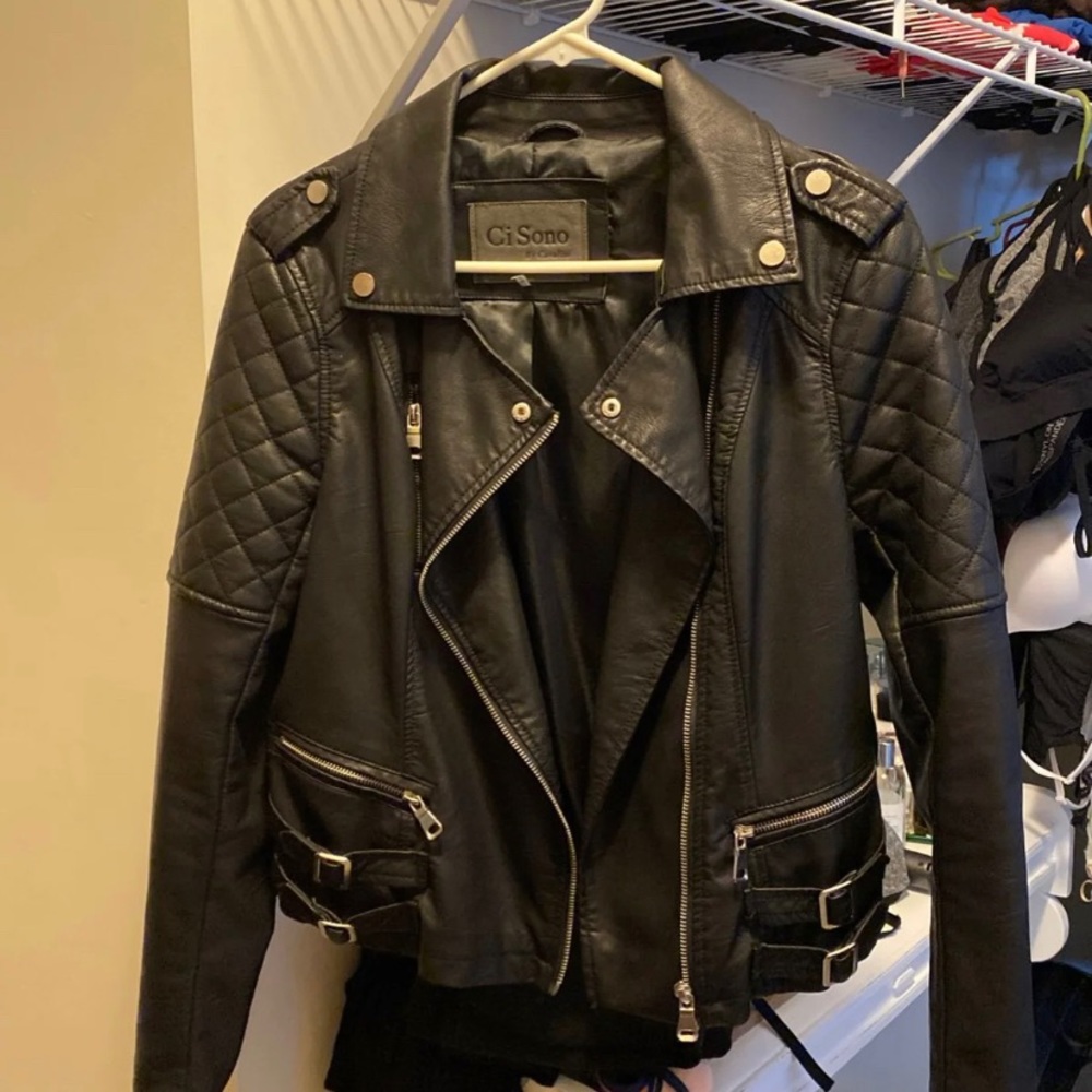 Faux Black leather jacket